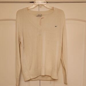 Vineyard Vines Cream V-Neck Sweater
